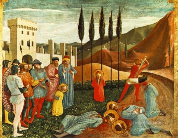 Fra Angelico Painting - Beheading Of Saint Cosmas And saint Damian Renaissance Fra Angelico